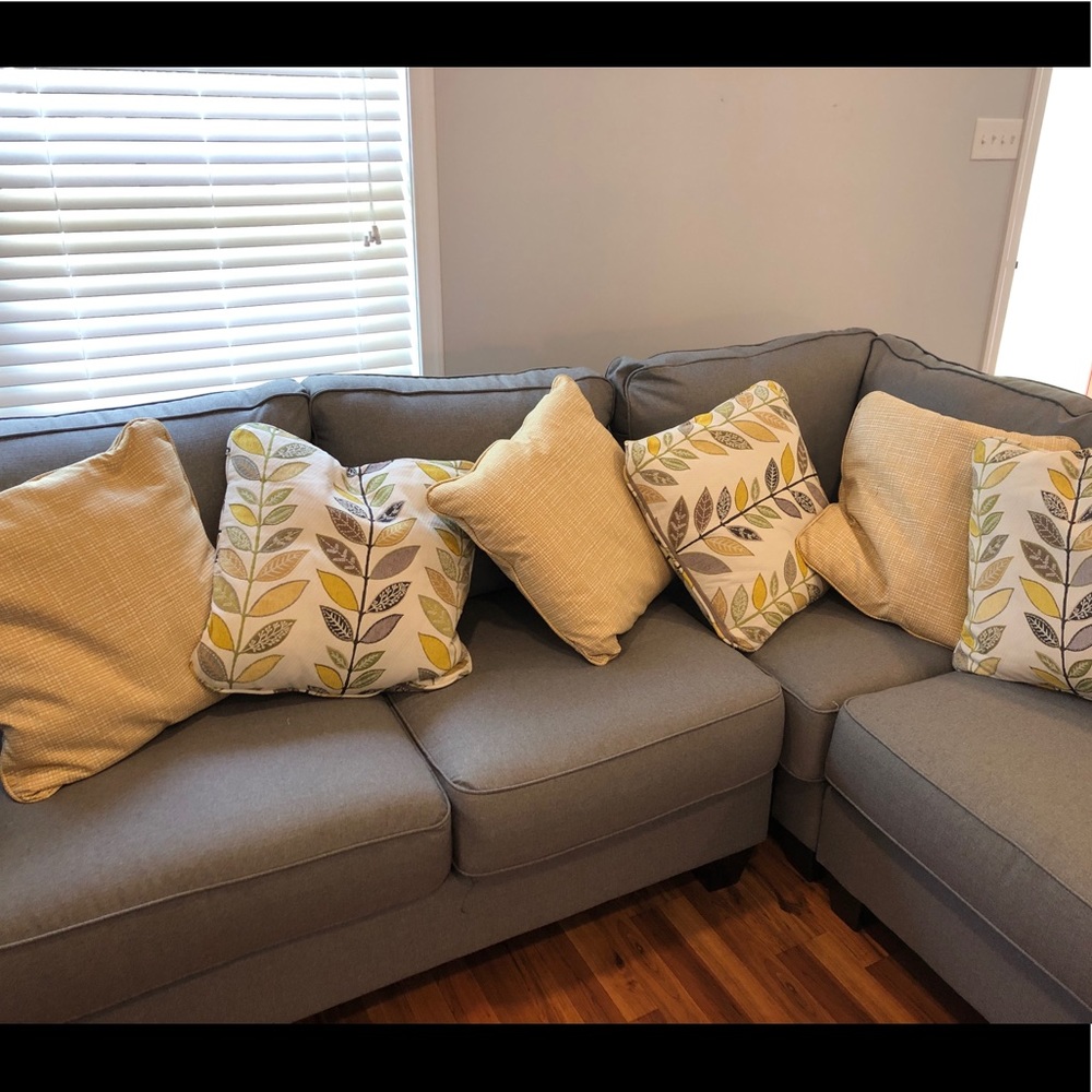 Yellow patterned pillows